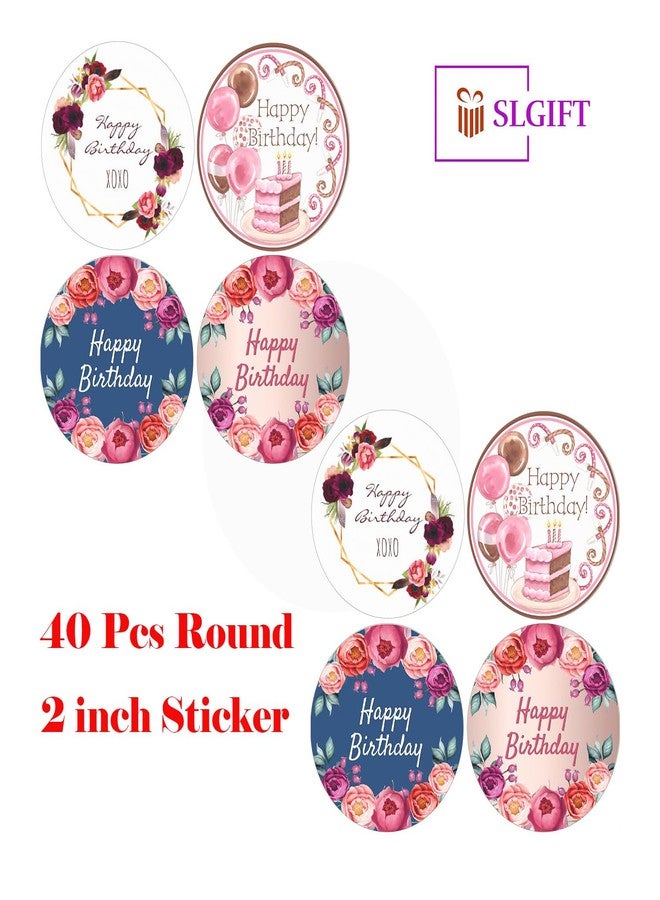 SLGIFT ملصقات فينيل بتصميم عيد ميلاد سعيد من SLGIFT، ملصقات فينيل ذاتية اللصق، 40 قطعة، ملصقات دائرية 2 × 2 بوصة، 4 تصاميم فريدة، R186 - Image 4